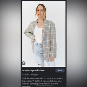 ZOCO Mystery plaid blazer, size S